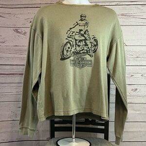 Harley-Davidson Men's Khaki Crewneck Sweater